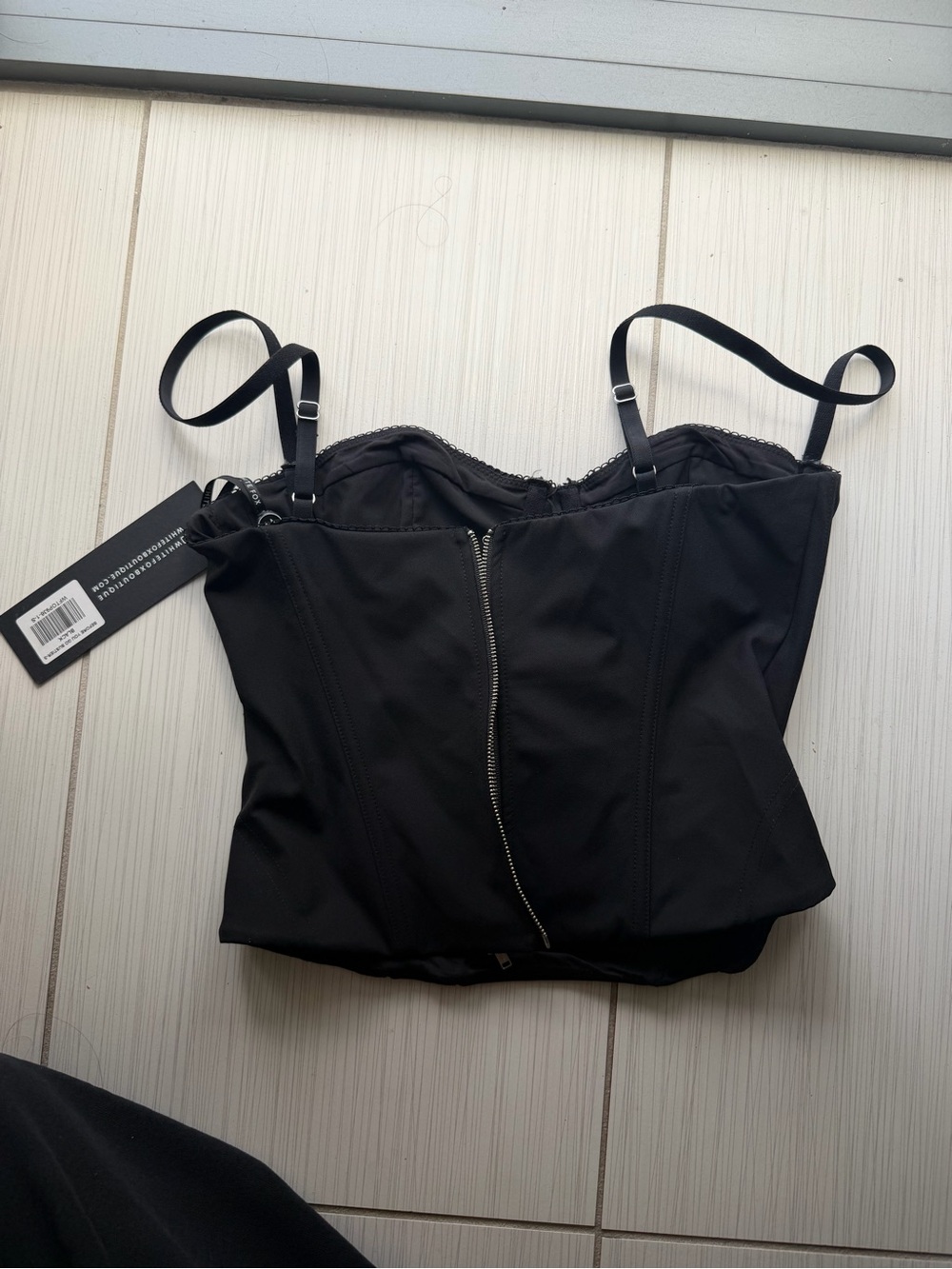 White Fox Boutique Black Corset Bustier Top - Picture 3 of 3